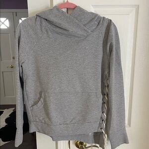 DREW Gray Hoodie with Side Lace-Up